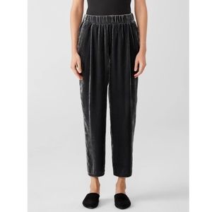 Eileen Fisher Black Velvet Tapered Pants Size S